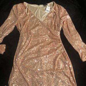 Le Chateau rose gold sequin dress